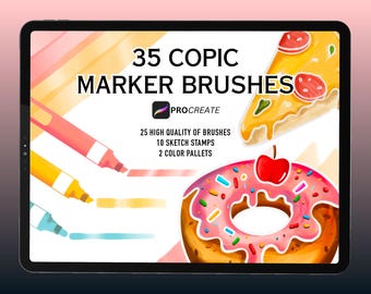 Procreate Marker Brushes: Copic Style Alcohol Markers (Digital Download)