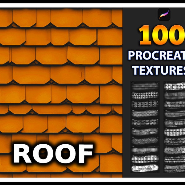 100 Procreate Dachtexturbürsten, Dachtextur für Procreate, Dachbürsten, Texture für Dachprocreate, Architekturtexturbürsten