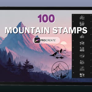 Procreate Mountain Stamps: 100 Landscape Brushes (digital Download - Etsy