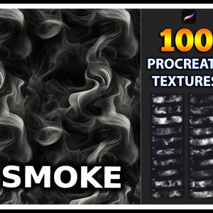 100 pennelli per texture fumo Procreate, texture fumo senza soluzione di continuità per Procreate, texture fumo realistica, texture effetto fumo Procreate