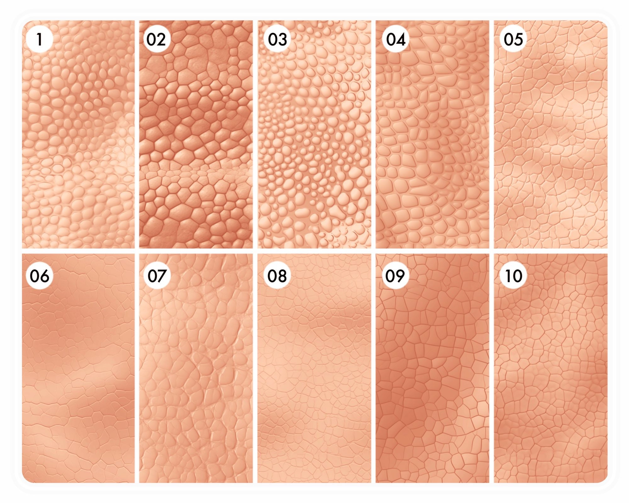 100 Procreate Human Skin Texture Brushes, Realistic Human Skin Texture