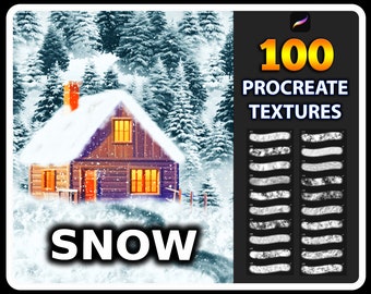 100 Procreate Snow Texture Brushes: Winter Snowflake Effects (Digital Download)