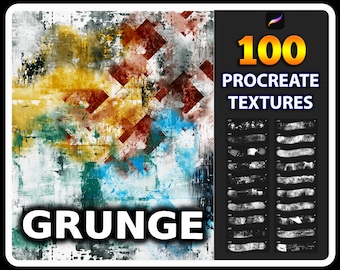 100 pennelli Procreate Grunge Texture: effetti vintage per pareti (download digitale)