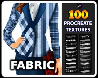 100 Procreate Fabric Texture Brushes, fabric texture for procreate, Textile brushes, Procreate Clothes texture, sweater texture procreate