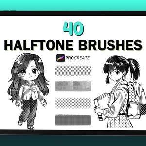 Pinceles de semitonos para Procreate, Pinceles de semitonos para manga para Procreate, Semitonos de patrones para Procreate, Pinceles para Procreate, Pinceles para manga para Procreate