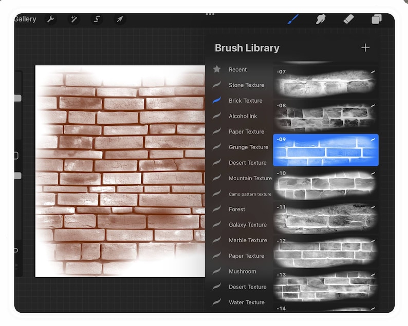 Procreate Brick Texture Brushes, Seamless Brick Texture for Procreate