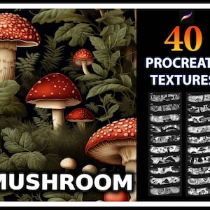 Pinceaux à texture de champignon procréer, texture de champignon sans couture pour procréer, texture de champignon, texture de procréation végétale