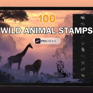 Procreate Wild Animal Stamps: Safari & Zoo Brush Set (Digital Download
