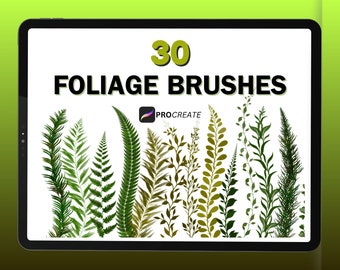 30 Foliage Procreate Brushes – Leaf, Grass & Plant Stamps for Nature Art, Procreate Brushes, Procreate Environment Brushes