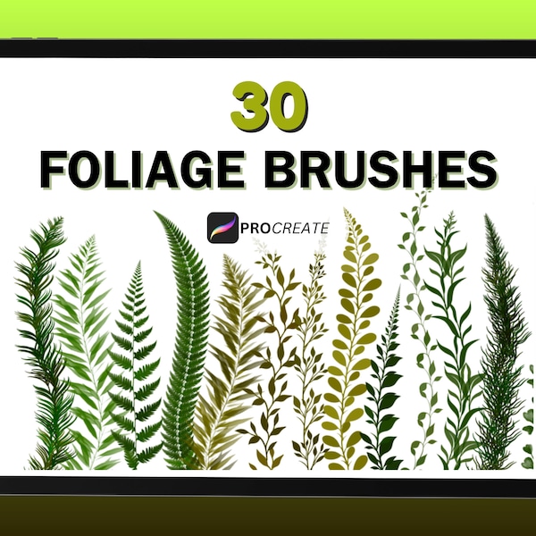 Foliage Procreate Brushes, Procreate Nature Brush, Plant brushes, Plants Procreate Brushes, Nature Brush Set