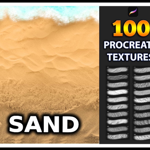 100 procreate Sand Texture Brushes, Realistic Sand texture for procreate, Desert Texture, Beach procreate texture