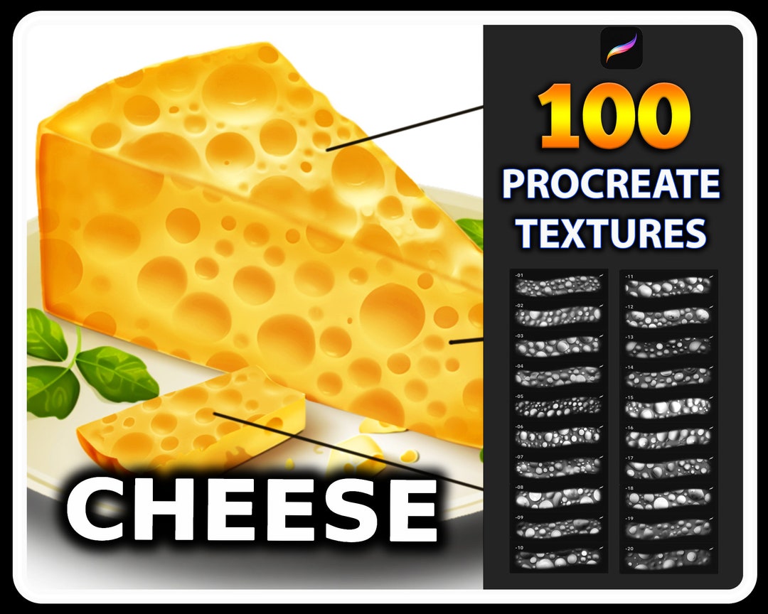 100 Procreate Cheese Texture Brushes Seamless Cheese Texture For 100 Procreate Cheese Texture Brushes Seamless Cheese Texture For