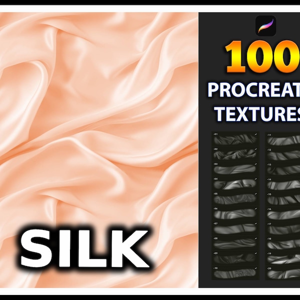 Procreate Silk Texture Brushes, Silk fabric texture for procreate, Silk brushes, fabric procreate texture, Textile texture brushes