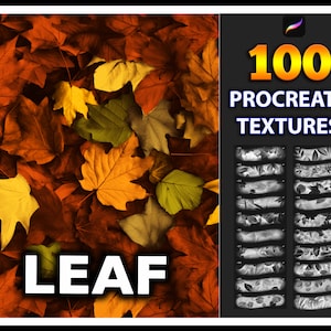 100 Procreate Blatt-Texturbürsten, Blatttextur für Procreate, Laub-Procreate, Tropische Blätter Procreate-Textur, Herbst-Procreate