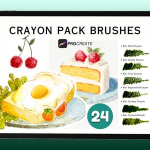 Procreate Crayon Brushes, Crayon Brush Pack, Realistic Crayon Brushes, Procreate Brushes, Illustration Brush Set, Canvas Paper Texture