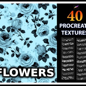 Procreate Texture Brushes, Flowers  texture for procreate, Floral Texture procreate, Flowers procreate texture