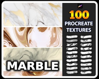 Brosses pour texture de marbre Procreate, texture de marbre sans couture pour procréer, texture de procréation de carreau de sol