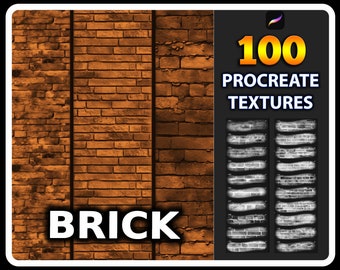100 Procreate Brick Texture Brushes: Seamless Wall Art (Digital Download)