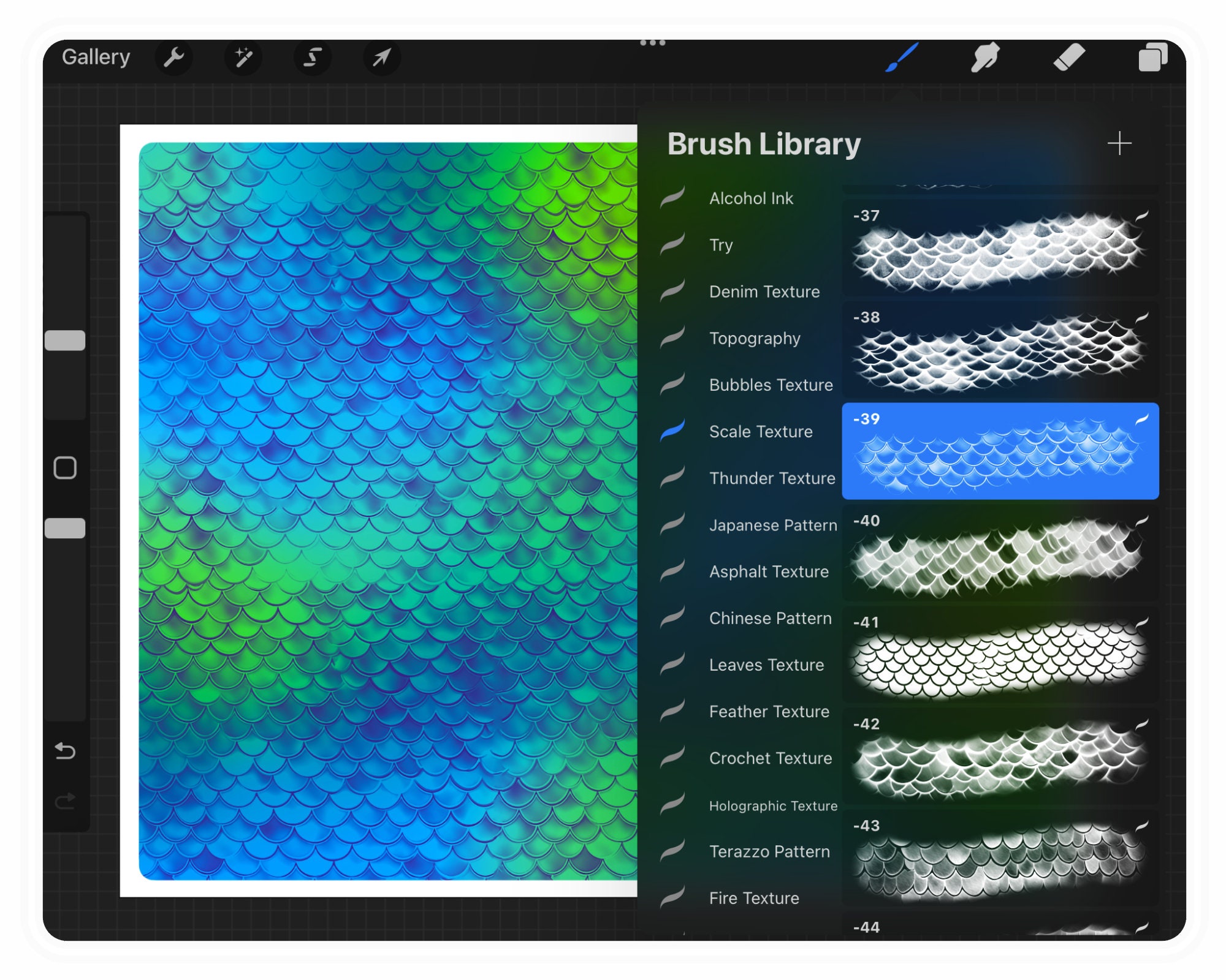 Procreate Scale Texture Brushes: Fish & Mermaid Art (digital Download ...