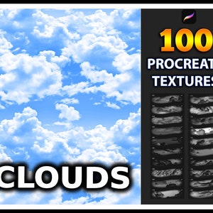 100 Procreate Clouds Texture Brushes, realistic clouds texture for procreate, clouds brushes, cloud texture, Procreate sky texture