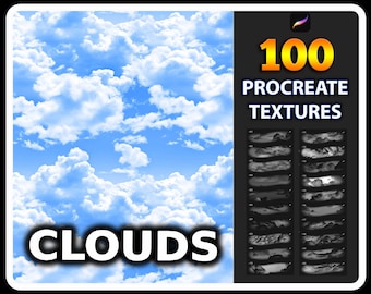 100 Procreate Clouds Texture Brushes, realistic clouds texture for procreate, clouds brushes, cloud texture, Procreate sky texture