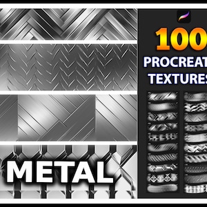 100 Procreate Metal Texture Brushes, Metalic texture for procreate, Metal brushes, Realistic metal texture, Procreate iron texture