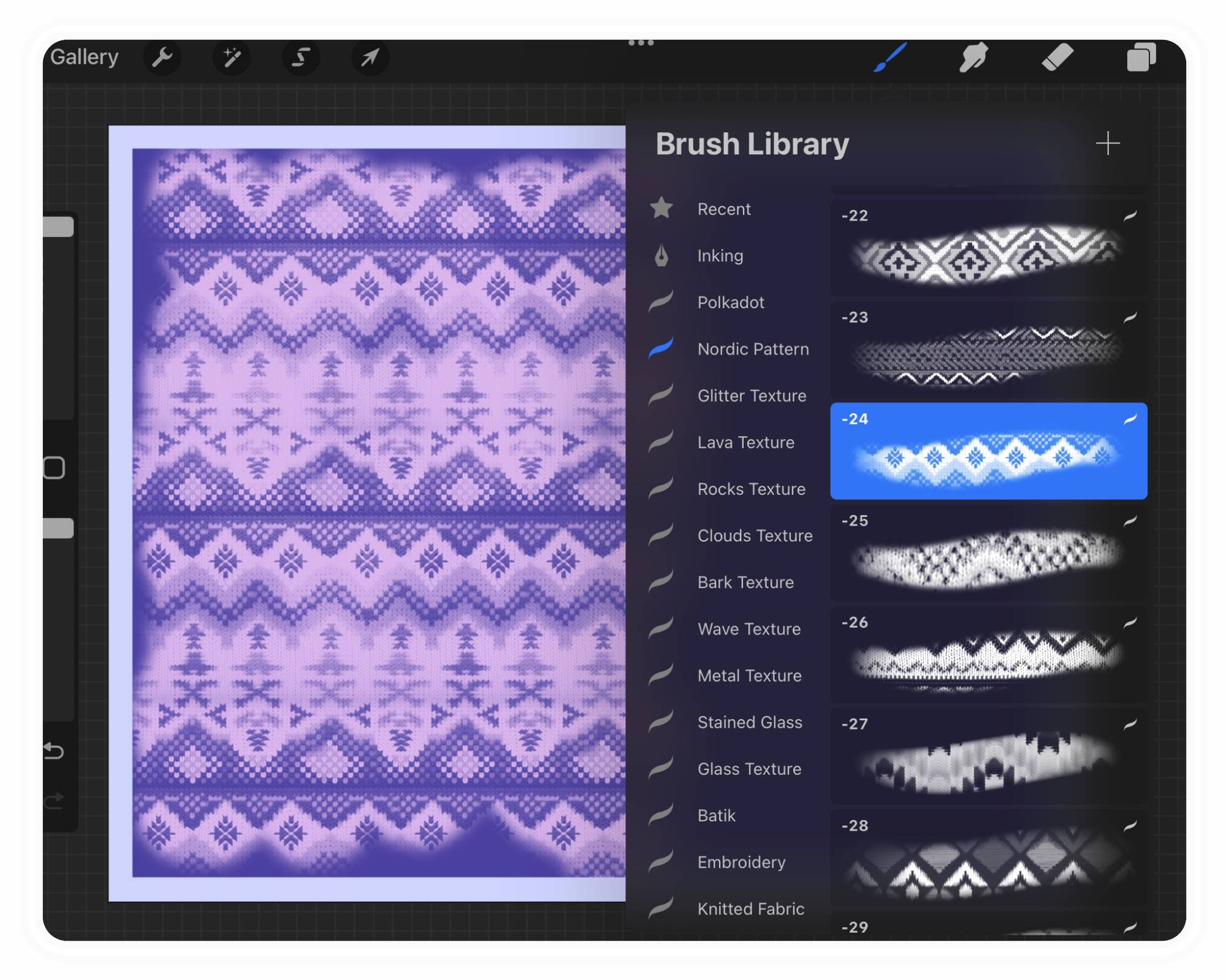 40 Procreate Nordic Pattern Texture Brushes (digital Download) - Etsy