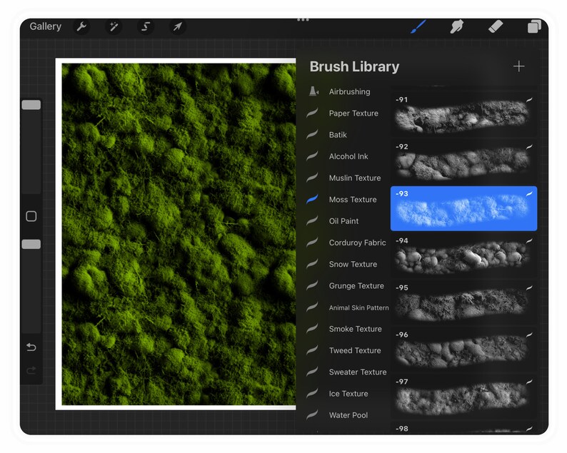 100 Procreate Moss Texture Brushes: Realistic Forest Effects (digital ...