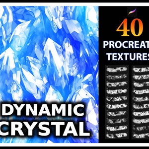 40 pennelli Procreate Crystal Texture: effetti dinamici a forma di diamante (download digitale)