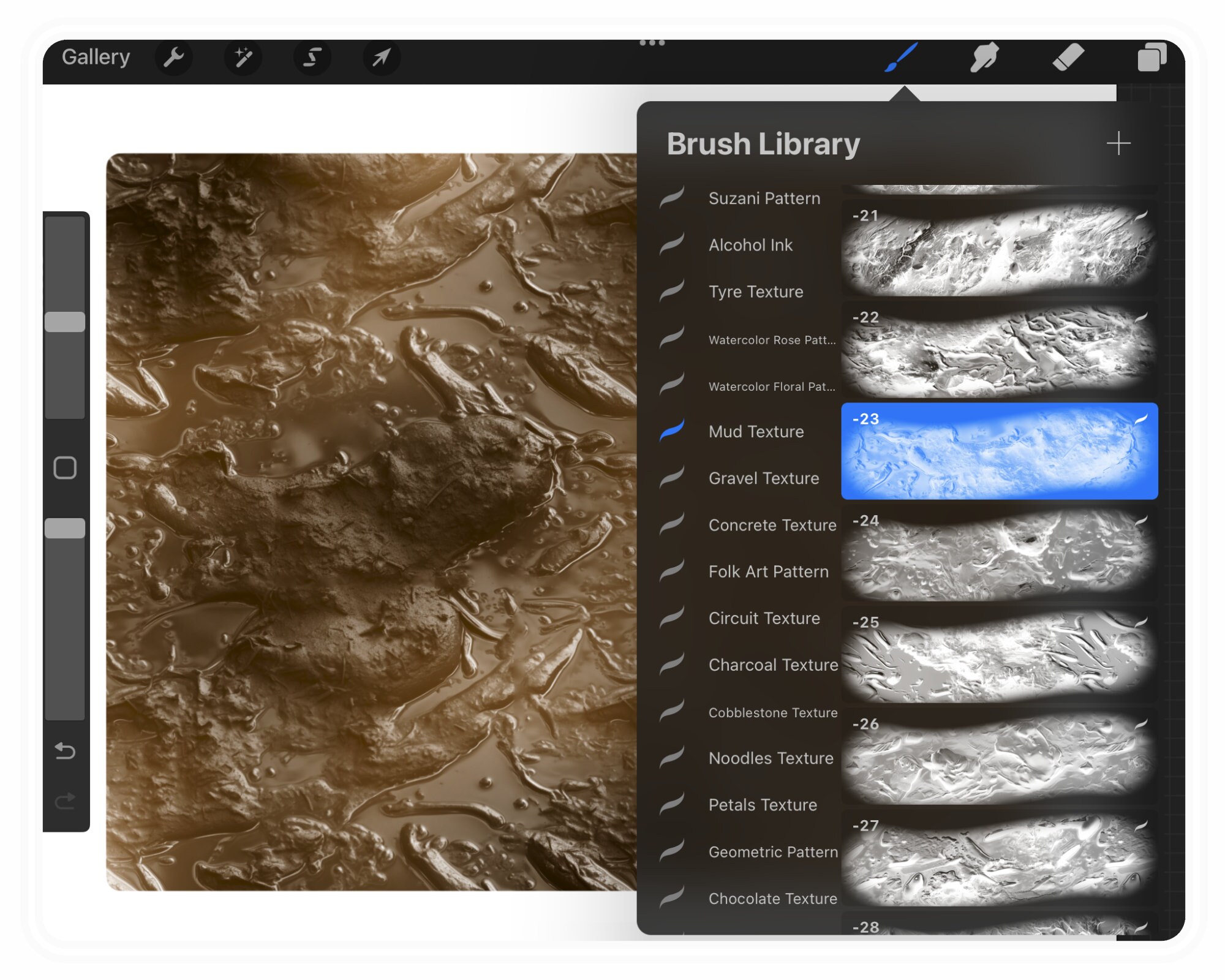 100 Procreate Mud Texture Brushes: Seamless Ground Patterns (digital ...
