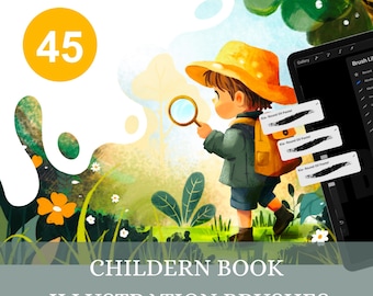 Cozy Illustration Procreate Brush Set: Children Book Drawing Kit, 40+ Brushes (Digital Download)