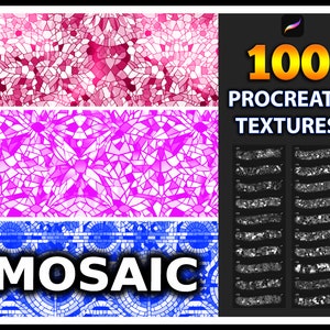 100 Procreate Mosaic Texture Brushes: Seamless Patterns (Digital Download)