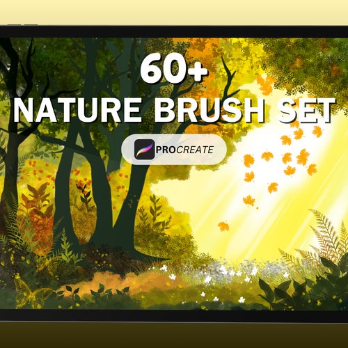 Procreate Nature Brush Set: Forest Procreate Brushes, Tree, Leaves, and Grasses Brush, Procreate Brush (Digital Download)