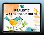 Procreate Watercolor Brush Set: 40 Realistic Painting Brushes for iPad (Digital Download)