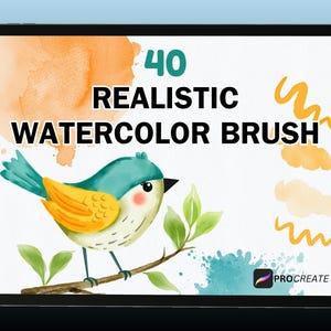 Juego de pinceles de acuarela realistas, pincel de acuarela Procreate, pincel para pintar con acuarela, kit de pinceles para pintar para Procreate, juego de pinceles para iPad