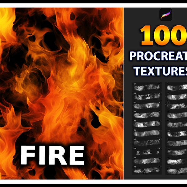 100 Procreate Fire Texture Brushes, realistic Fire texture for procreate, Fire brushes, Flames texture, Flames Brushes, Procreate textures