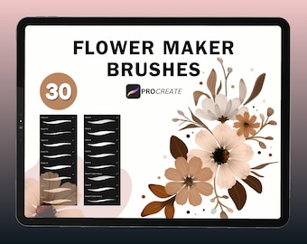 Flower Brush Procreate, Flower Maker Brushes, Petal Brush, Leaves Brushes, Nature Procreate Brushes, Botanical Brush Procreate