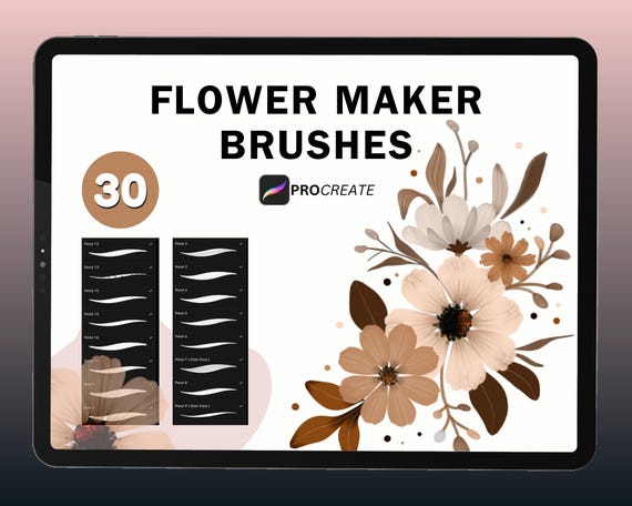 Procreate Flower Maker Brushes: Botanical Art, Petal & Leaf Maker, Floral Brushes, iPad Brush, Digital Download