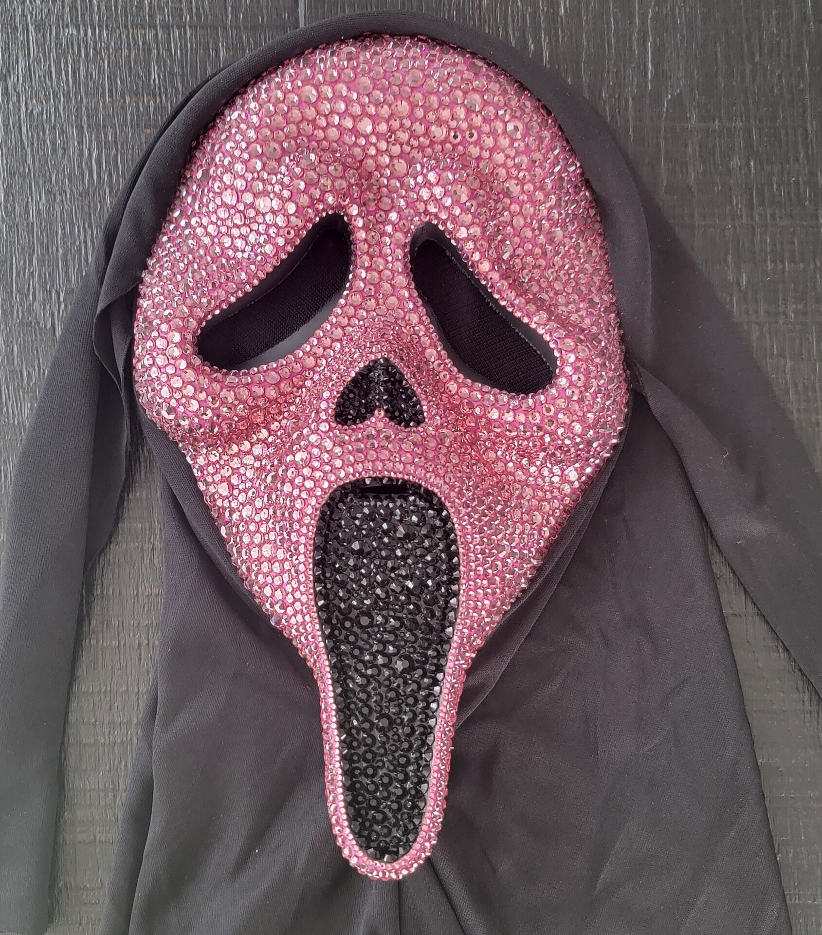 Ghostface Scream Mask Pink Bedazzled, Halloween Costume Etsy