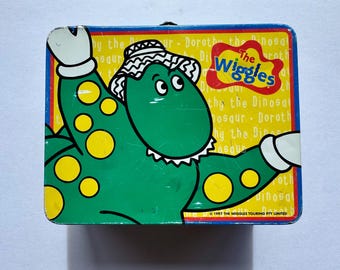 Vintage 1997 The Wiggles (Original)  Tin Lunch Box - Dorothy The Dinosaur