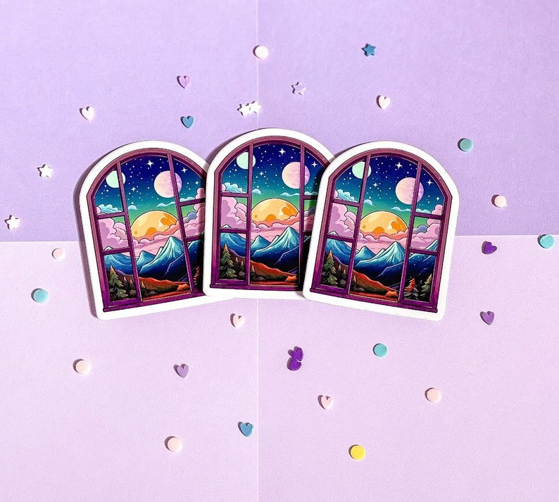Aesthetic Dreamy Moonlight Sticker Star Stickers Moon Phase Waterproof ...