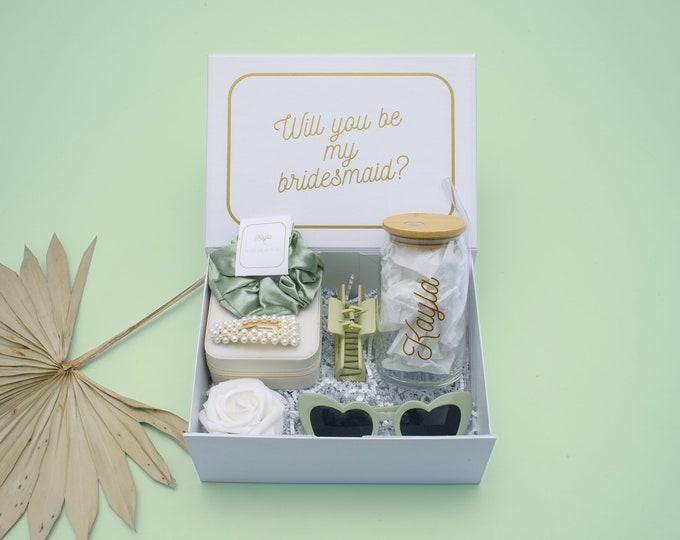 Sage Bridesmaid Proposal Box | Signature Box | Personalized Gift Box | Proposal Box Set | Maid of Honor Gift