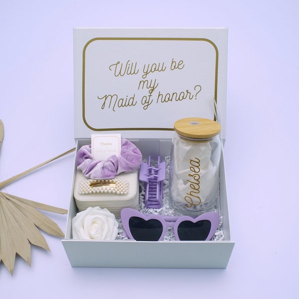 Lavender Bridesmaid Proposal Box | Signature Box | Personalized Gift Box | Proposal Box Set | Maid of Honor Gift