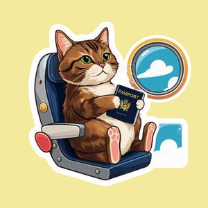 Cute Cat Stickers PNG Digital Download Printable Kitten Sticker Bundle for Planners Journaling Scrapbooking and Crafts