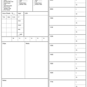 icu nurse shift flowsheet dayshift