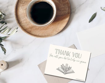 Plant Thank You Card: Teacher Appreciation Gift (Digital Download)