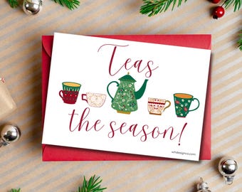 Teas the Season Christmas Gift Card - Hot Drink Theme (Digital Card)