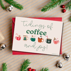 Geschenkkarte zu Weihnachten - Tidings of Coffee and Joy - Kaffee Geschenkkarte - Printable - Digitale Karte