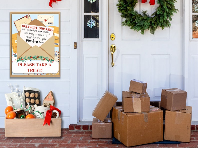 Delivery Driver Thank You Sign Printable Front Porch Etsy