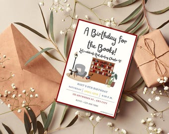 Book Birthday Party Invitation: Editable Template (Printable)